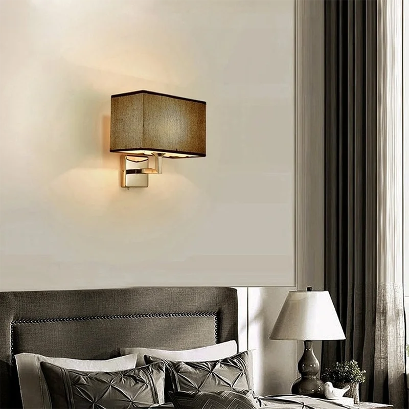 Bedside Wall Sconce with Built-in E27 Reading Light Fixture