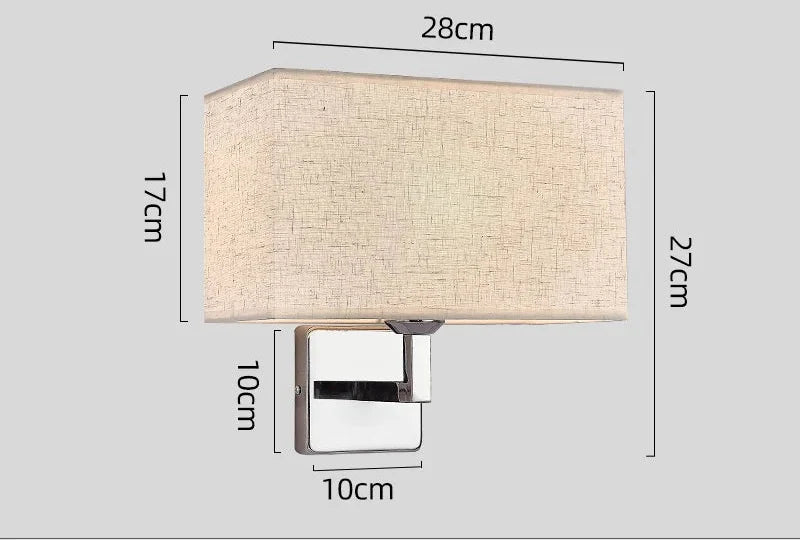 Bedside Wall Sconce with Built-in E27 Reading Light Fixture