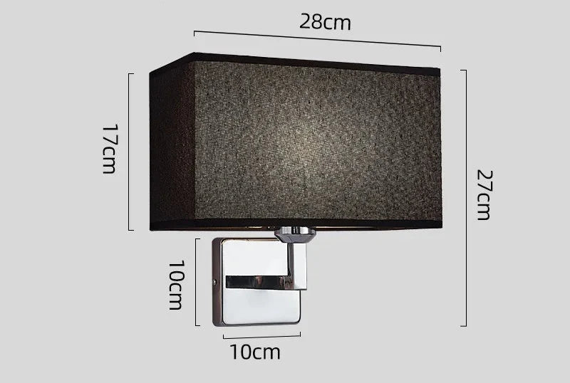 Bedside Wall Sconce with Built-in E27 Reading Light Fixture