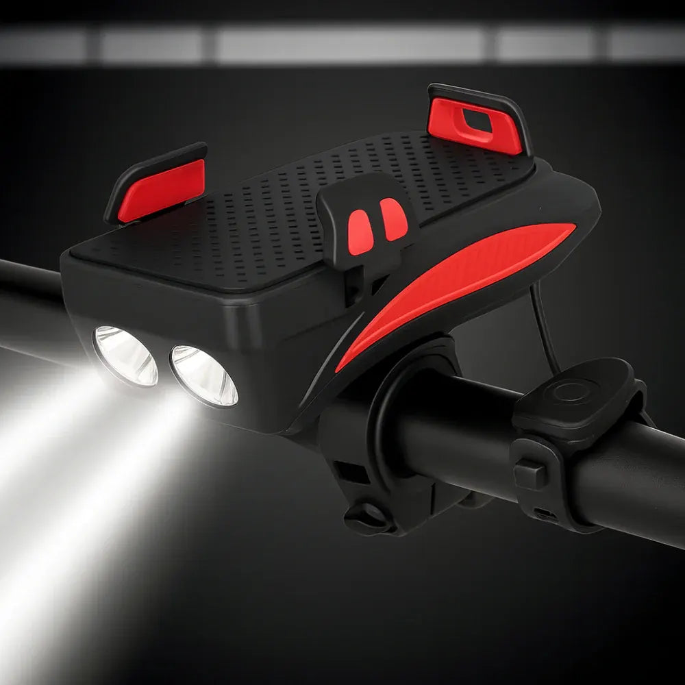 Bicycle Handlebar Mount with Light, Horn and Power Bank Combo