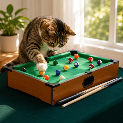 Billiard-Style Interactive Kitten Toy for Indoor Cat Entertainment