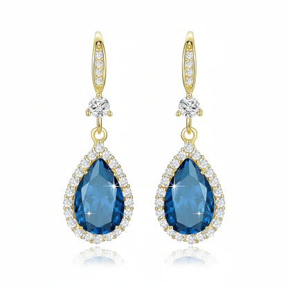 Birthstone Teardrop Dangle Earrings - Mother's Day Gift Jewelry