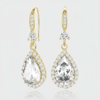Birthstone Teardrop Dangle Earrings - Mother's Day Gift Jewelry