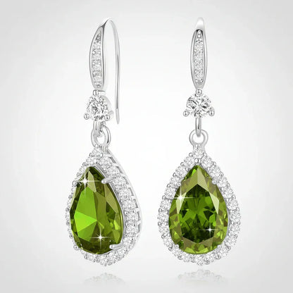 Birthstone Teardrop Dangle Earrings - Mother's Day Gift Jewelry