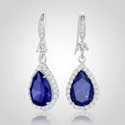 Birthstone Teardrop Dangle Earrings - Mother's Day Gift Jewelry