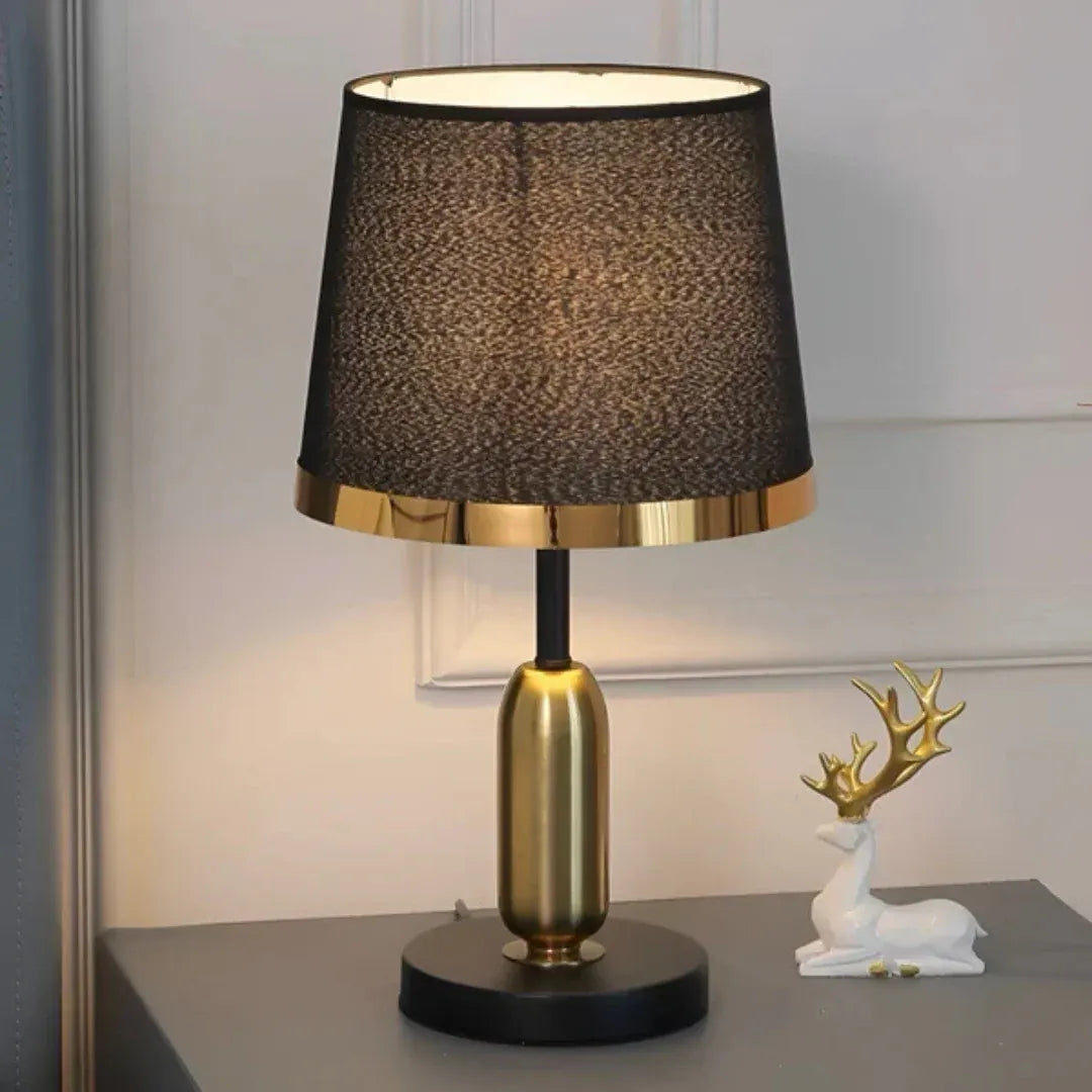 Black & Gold Vintage Accent Table Lamp | Retro Modern Design
