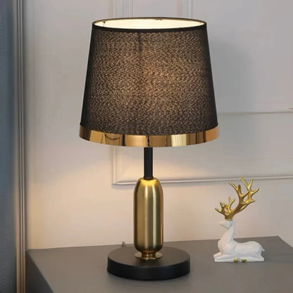 Black & Gold Vintage Accent Table Lamp | Retro Modern Design