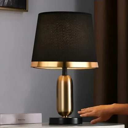 Black & Gold Vintage Accent Table Lamp | Retro Modern Design