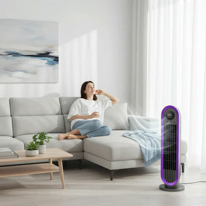 Bladeless Tower Fan Quiet Oscillating Portable with Adjustable Settings