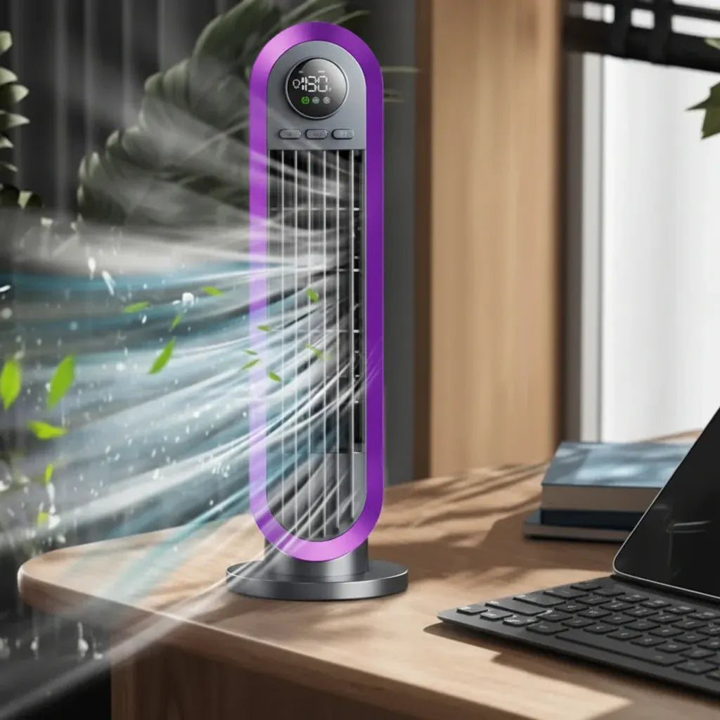 Bladeless Tower Fan Quiet Oscillating Portable with Adjustable Settings