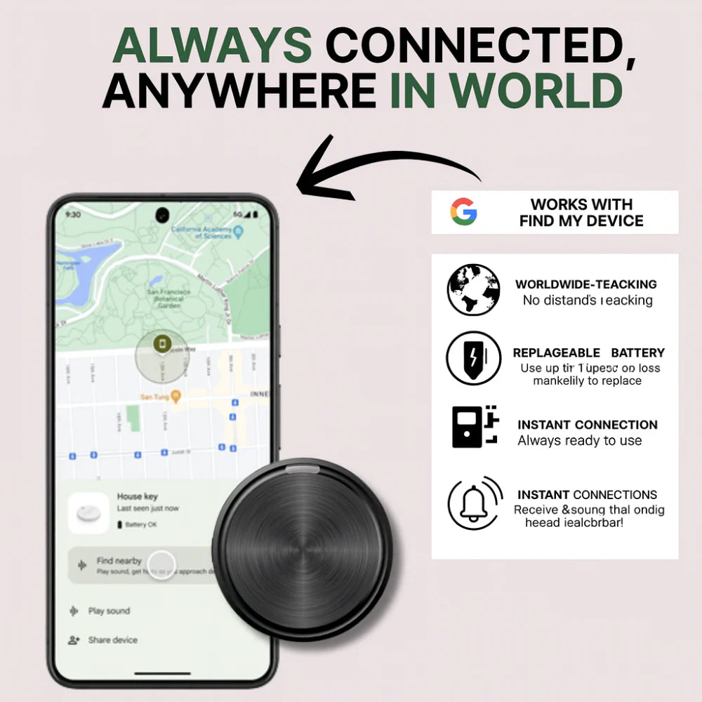 Bluetooth Smart Locator Tag for Keys, Pets, Bags & Devices