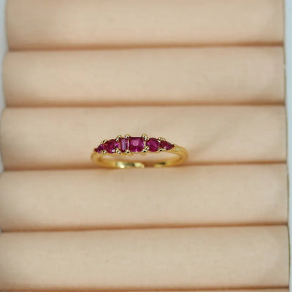 Boho Stackable Gold Rhinestone Ring Set for Mother's Day