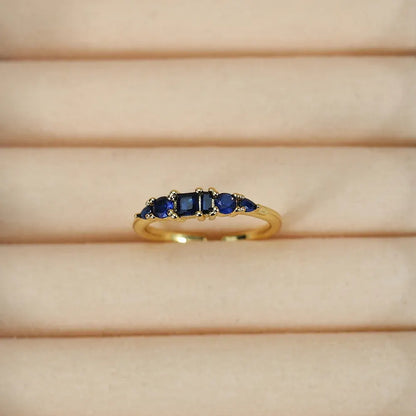Boho Stackable Gold Rhinestone Ring Set for Mother's Day