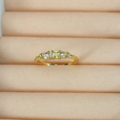 Boho Stackable Gold Rhinestone Ring Set for Mother's Day