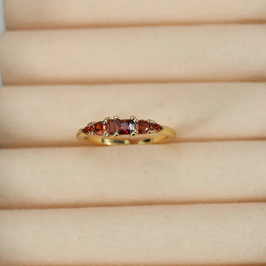 Boho Stackable Gold Rhinestone Ring Set for Mother's Day