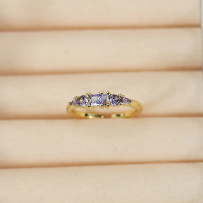 Boho Stackable Gold Rhinestone Ring Set for Mother's Day