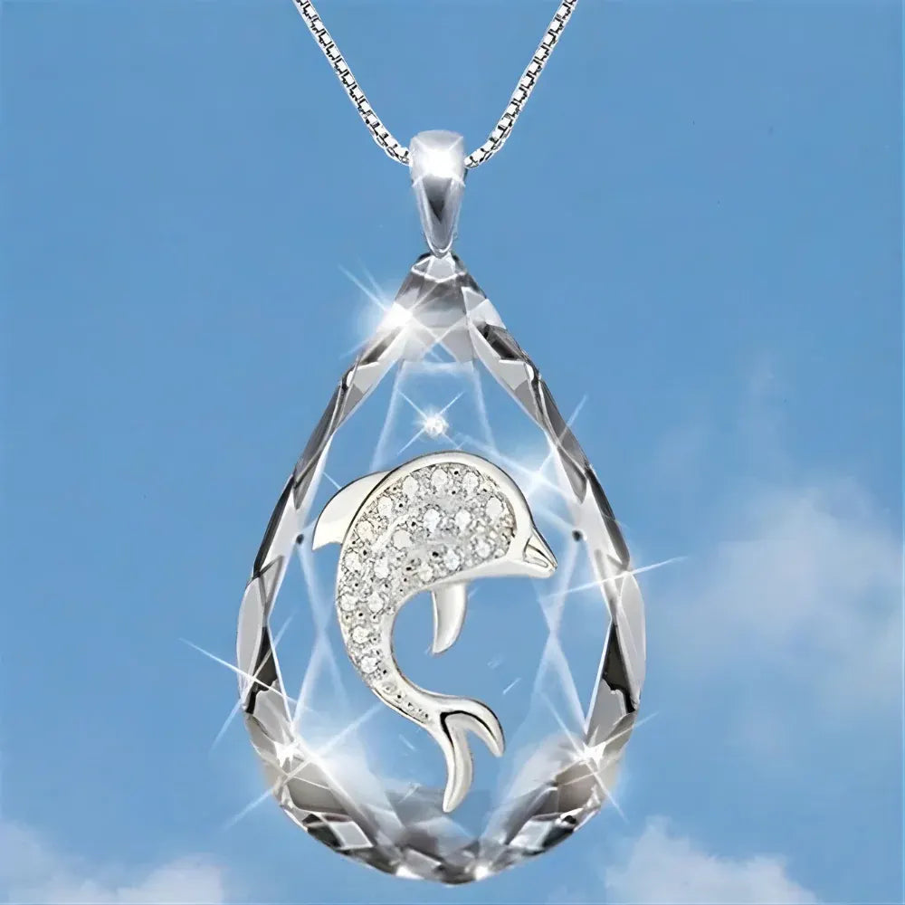 Boho Teardrop Glass Pendant Necklace – Mother's Day Jewelry Gift