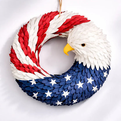 Boxwood Wreath Veterans Eagle Memorial Wall Decor Display