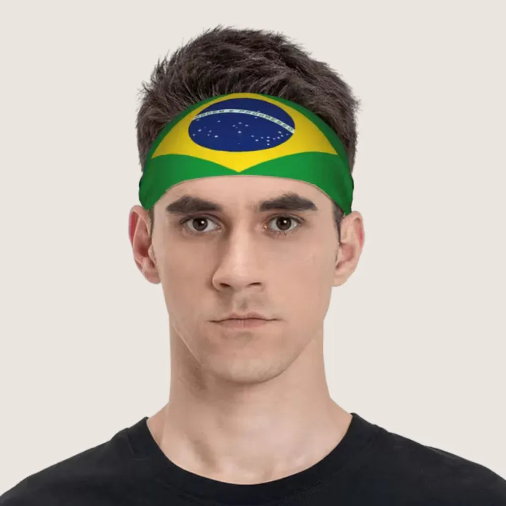 Brazil Flag Soccer Sweatband Sports Headband for World Cup Fans