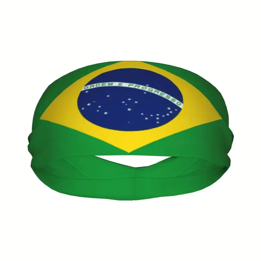 Brazil Flag Soccer Sweatband Sports Headband for World Cup Fans