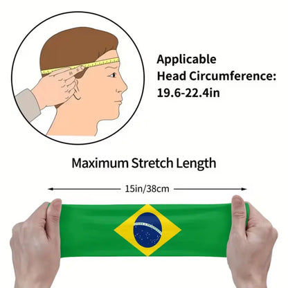 Brazil Flag Soccer Sweatband Sports Headband for World Cup Fans