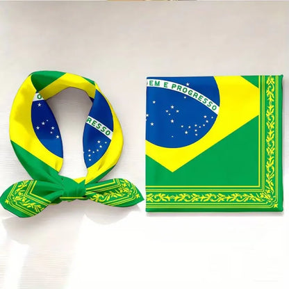Brazil Flag Square Bandana Head Scarf for World Cup Fans
