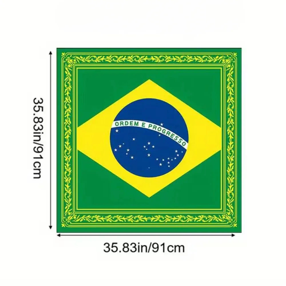 Brazil Flag Square Bandana Head Scarf for World Cup Fans