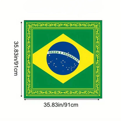 Brazil Flag Square Bandana Head Scarf for World Cup Fans