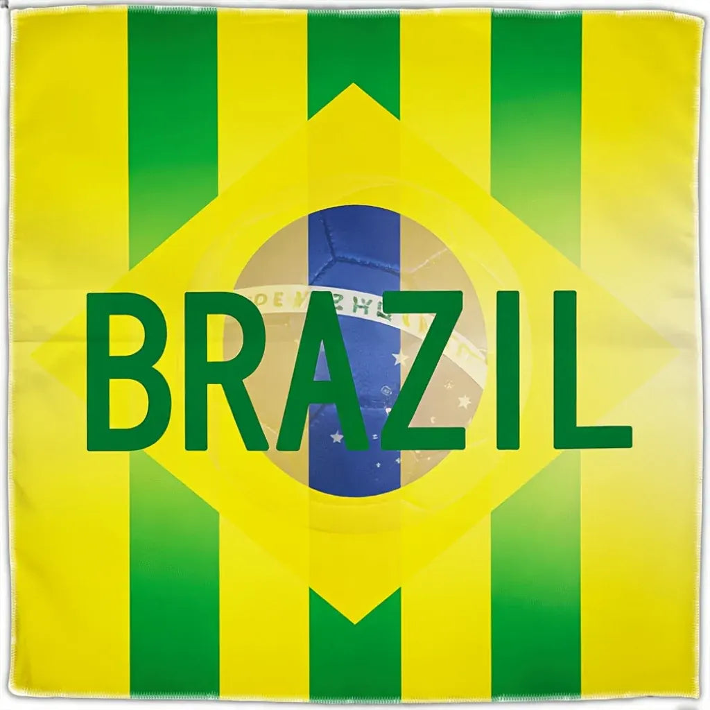 Brazil Flag Square Beach Towel Fan Blanket for Travel