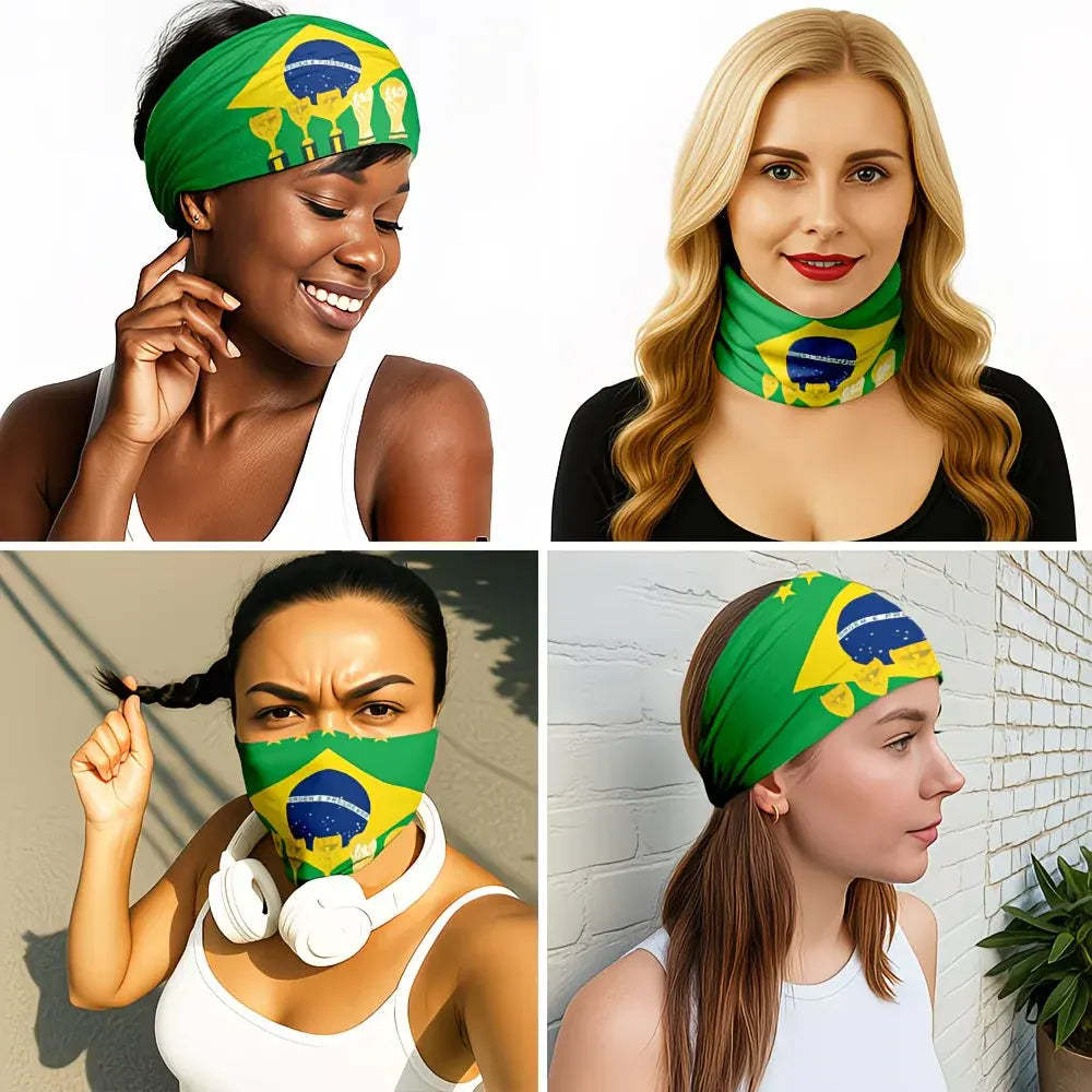 Brazil Flag World Cup Neck Gaiter Headwear Face Cover