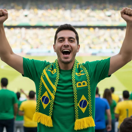 Brazil National Flag Fringed Football Fan Scarf - World Cup Edition