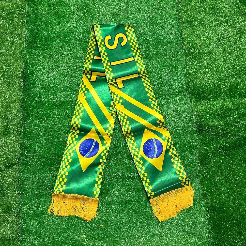 Brazil National Flag Fringed Football Fan Scarf - World Cup Edition