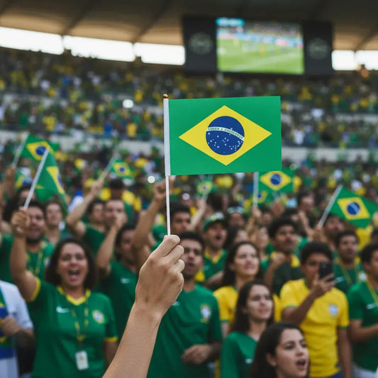 Brazil National Flag Mini Hand Waving Stick Soccer Party Decoration