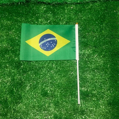 Brazil National Flag Mini Hand Waving Stick Soccer Party Decoration