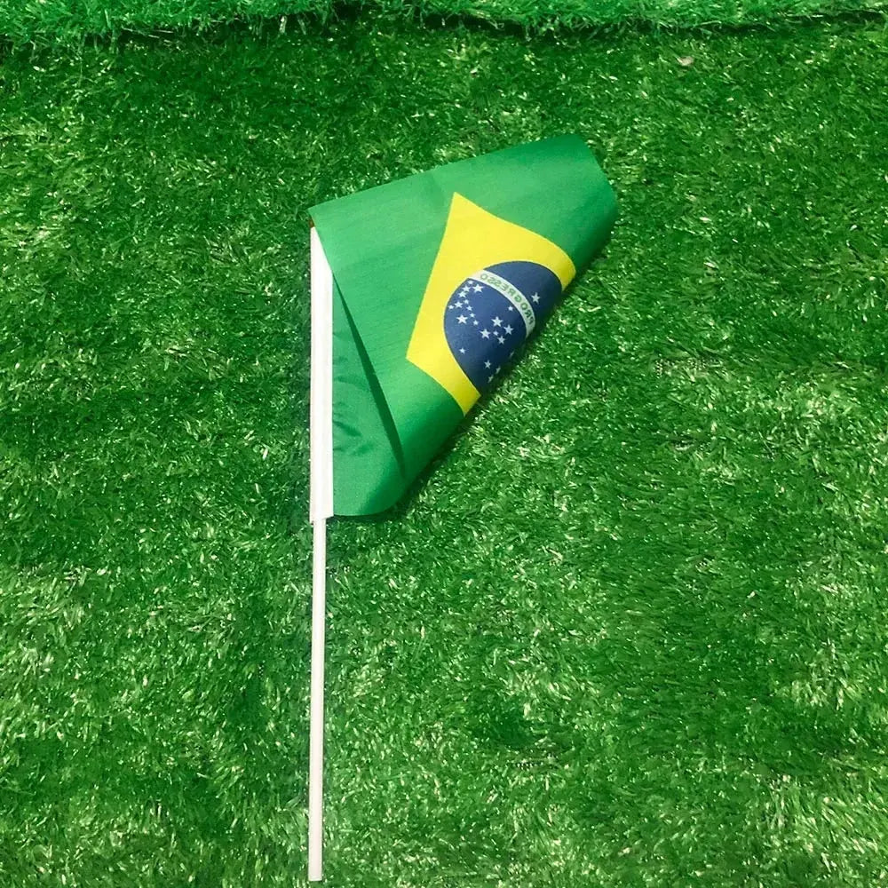 Brazil National Flag Mini Hand Waving Stick Soccer Party Decoration