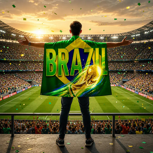 Brazilian Flag Soccer Fan Cape - World Cup Sports Gear