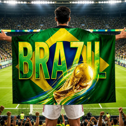 Brazilian Flag Soccer Fan Cape - World Cup Sports Gear