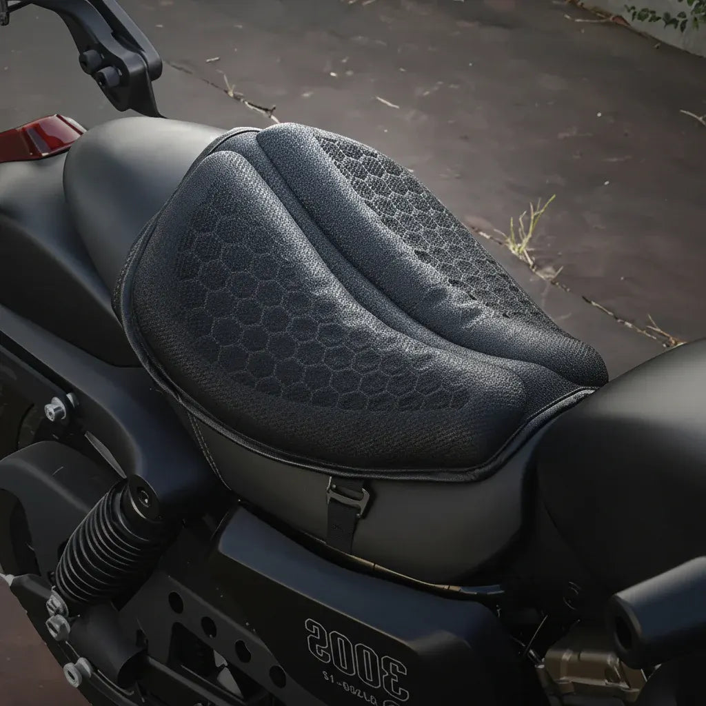 Breathable Honeycomb Motorcycle Seat Pad for All-Day Riding Comfort
