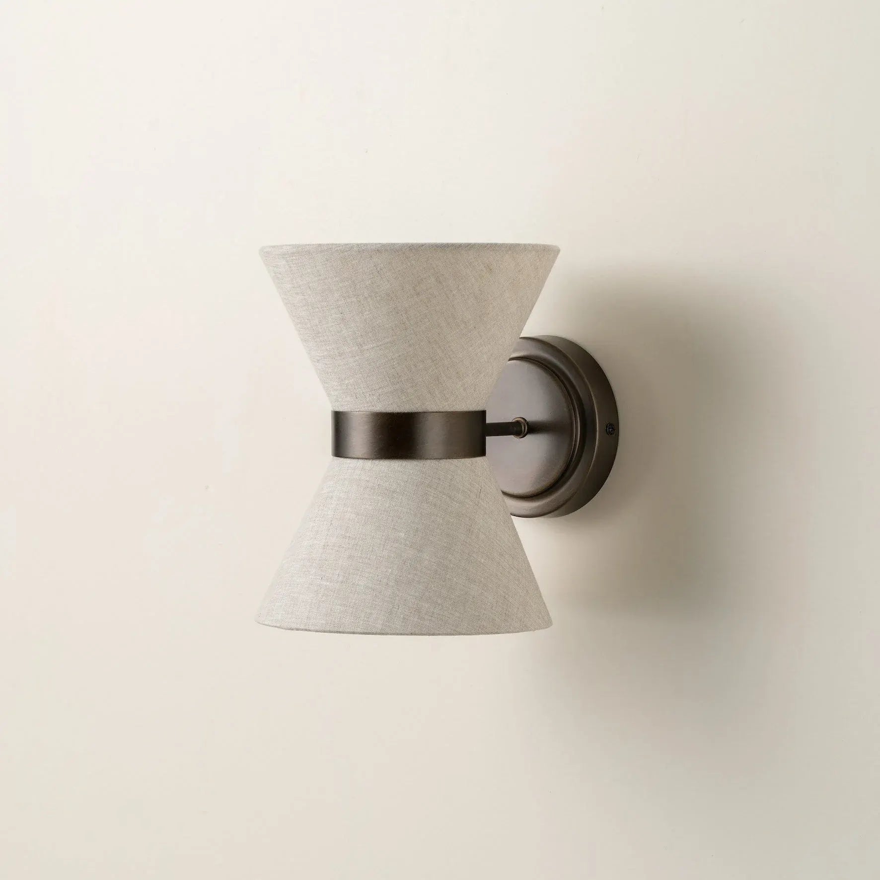 Bronze & Linen Wall Sconce | Timeless Contemporary Design