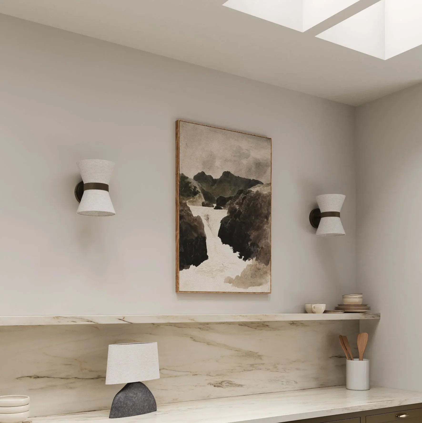 Bronze & Linen Wall Sconce | Timeless Contemporary Design