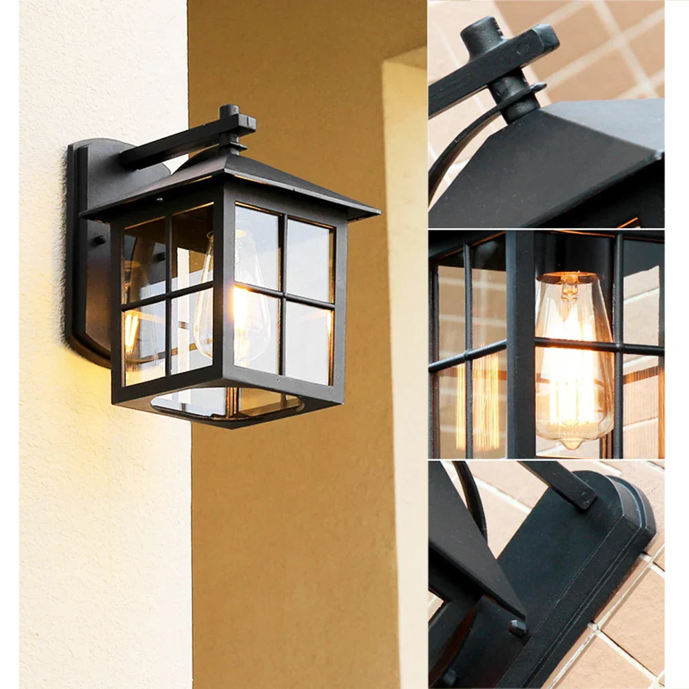Camden Outdoor Lantern Sconce | Vintage E27 Wall Lamp