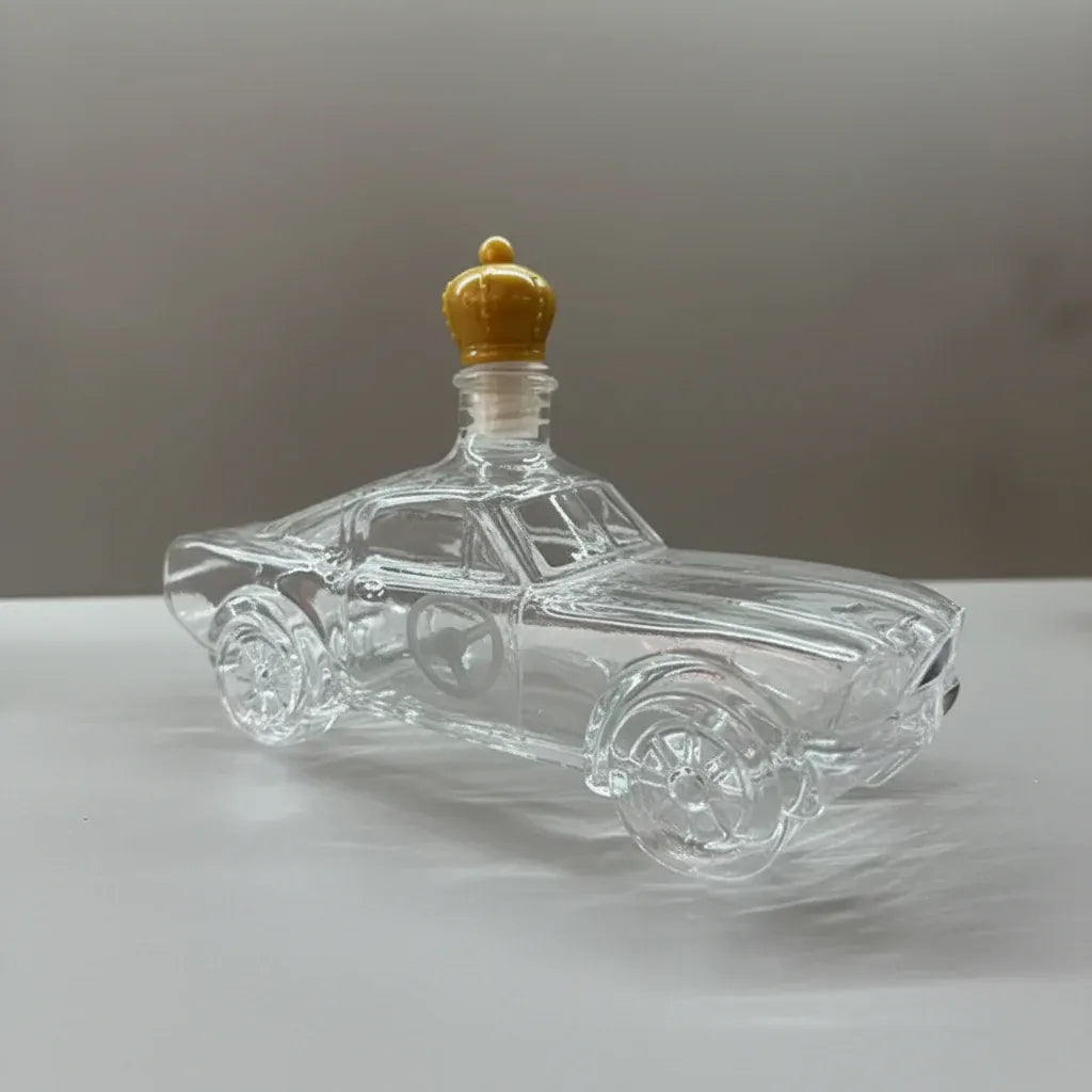 Car-Shaped Glass Whiskey Decanter Bottle for Bar Display