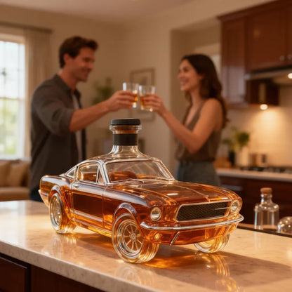 Car-Shaped Glass Whiskey Decanter Bottle for Bar Display