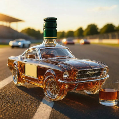 Car-Shaped Glass Whiskey Decanter Bottle for Bar Display