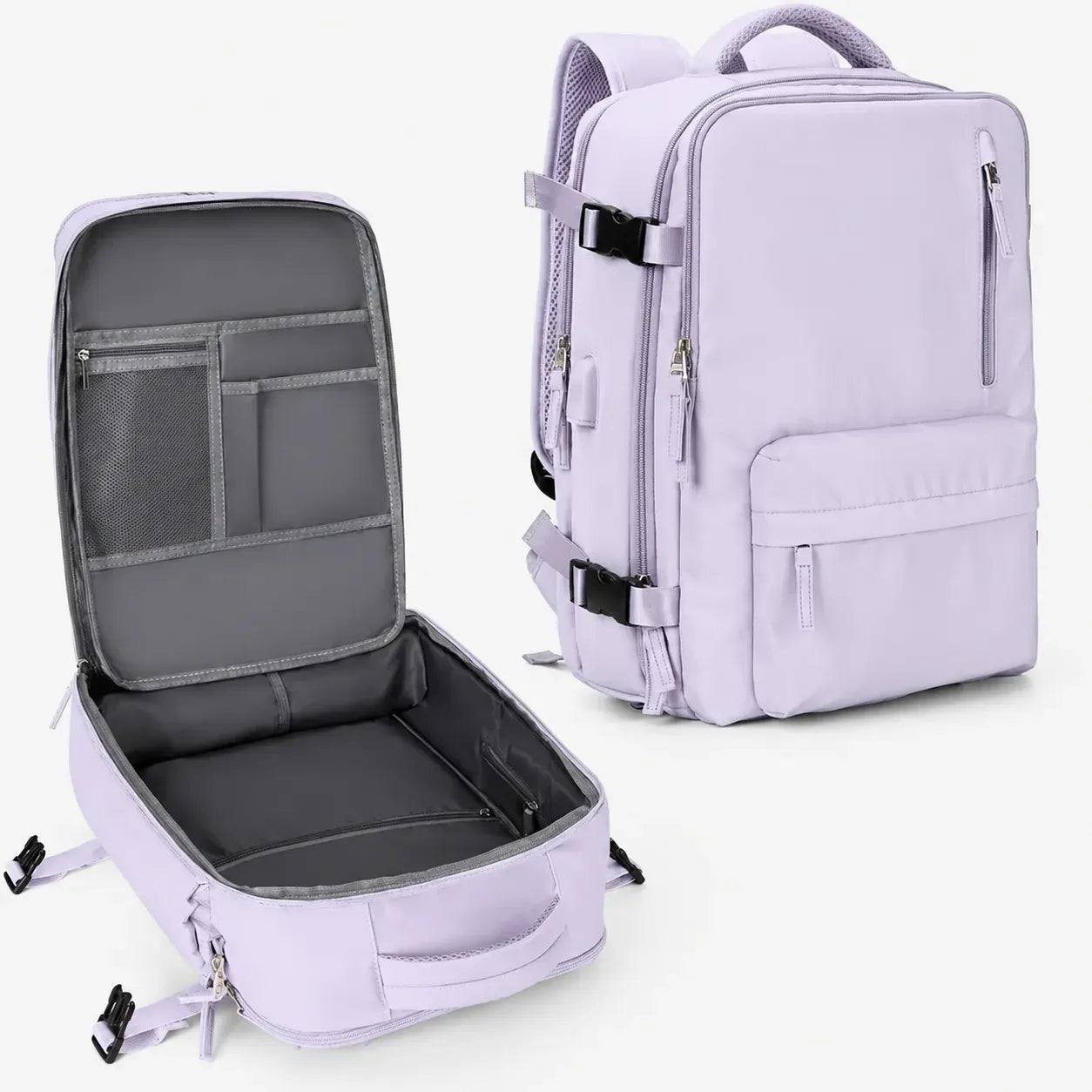 Carry-On Travel Backpack with Laptop Compartment & Shoe Storage Pocket
