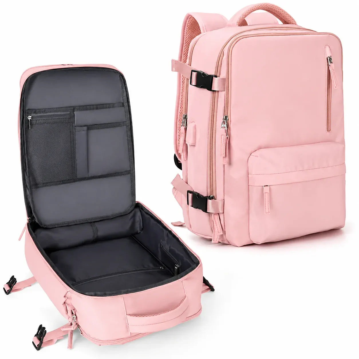 Carry-On Travel Backpack with Laptop Compartment & Shoe Storage Pocket