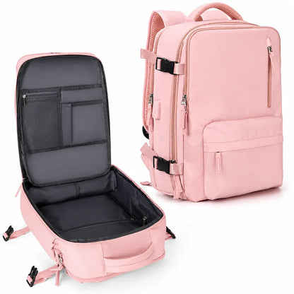 Carry-On Travel Backpack with Laptop Compartment & Shoe Storage Pocket