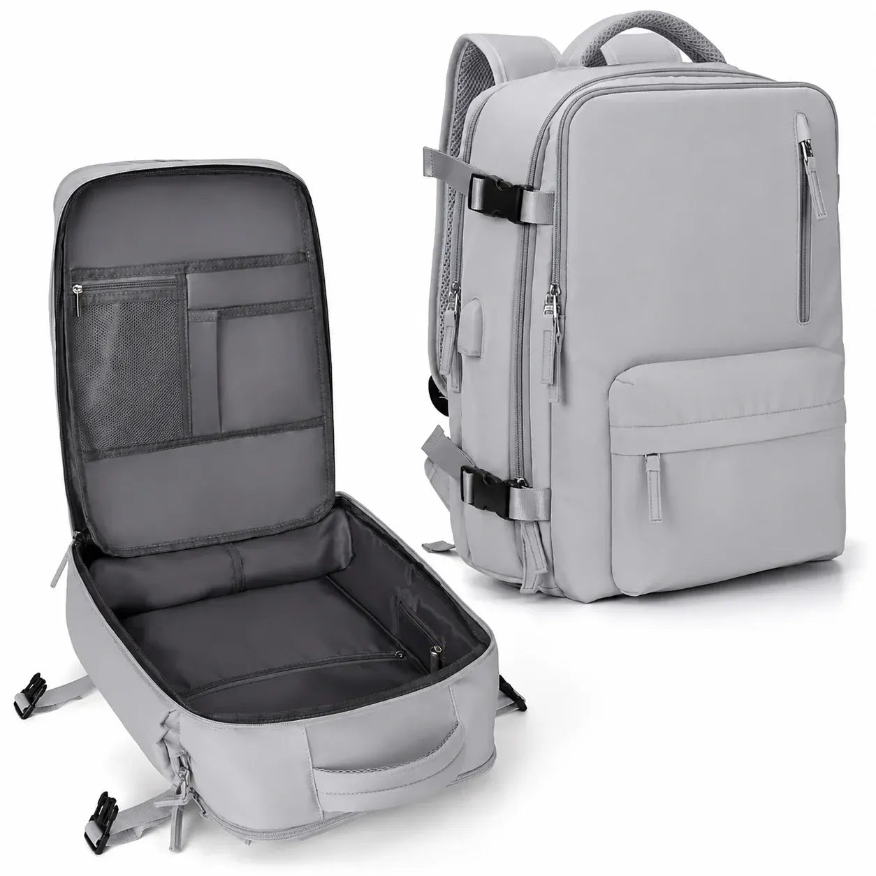 Carry-On Travel Backpack with Laptop Compartment & Shoe Storage Pocket