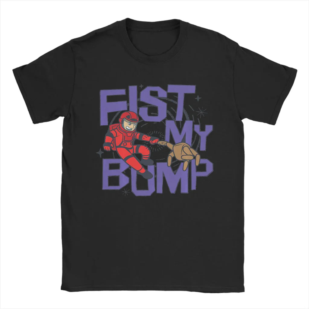 Casual Graphic Tee with Funny Rocket Space Print Design