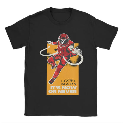 Casual Graphic Tee with Funny Rocket Space Print Design